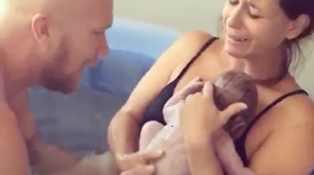 WATCH: Pregnant Mom Calmly Delivers Baby Via Water Birth