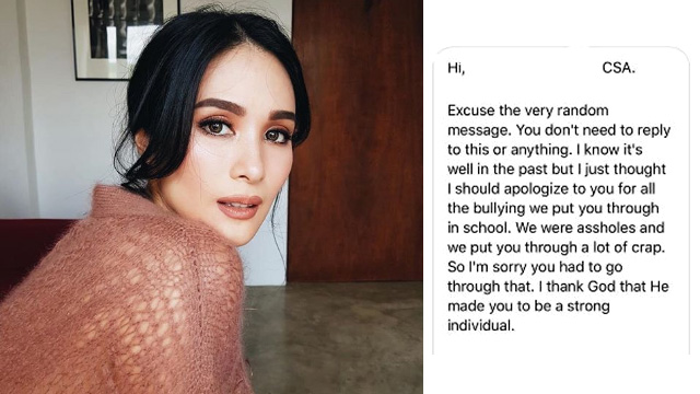 Bully from Heart Evangelista's Grade School Reaches Out to Her to Apologize