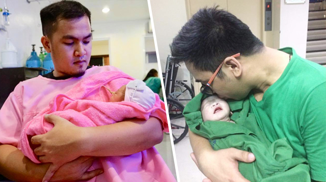 Pinoy First-time Dad Made A Face Shield For His Newborn Son