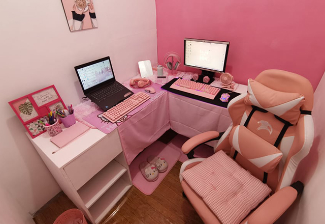 PINK BARBIECORE DESK Small Space Desk Work Home Office College