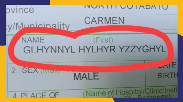 Netizens Try To Read This Baby's Name: Glhynnyl Hylhyr Yzzyghyl