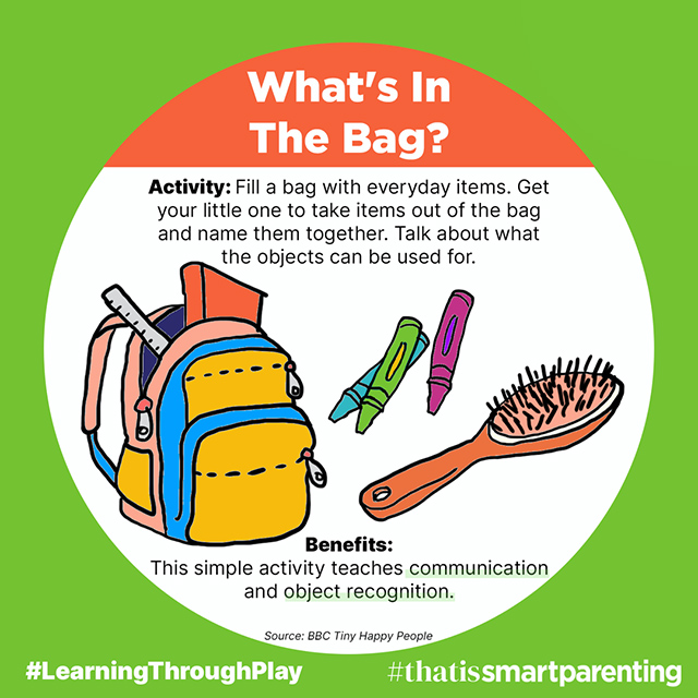 learning through play, what's in the bag, worthwhile activities