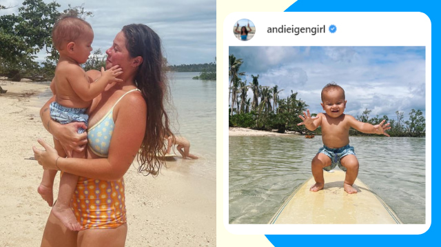 LOOK: Andi And Philmar's 1-Year-Old Son Bravely Learns How To Balance On Surfboard