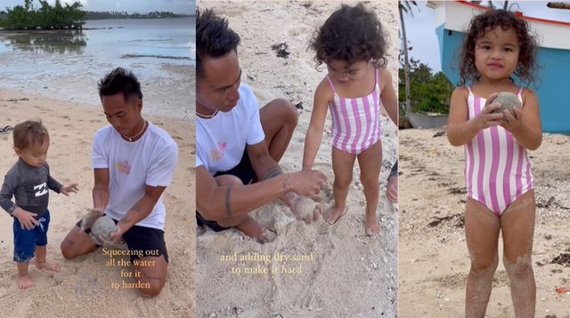 LOOK! Siblings Lilo And Koa Are Awed By Dad Philmar Alipayo Making Sand Balls