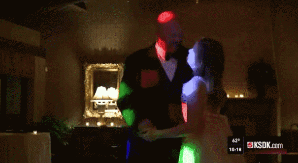 Charlie Kwentus dancing with his daughter