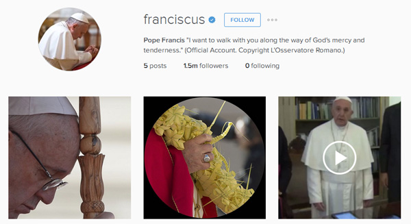 Pope Francis Instagram