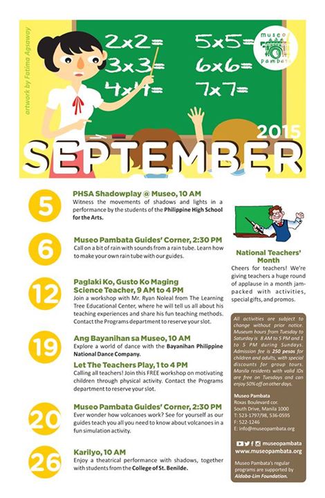 Museo Pambata September schedule