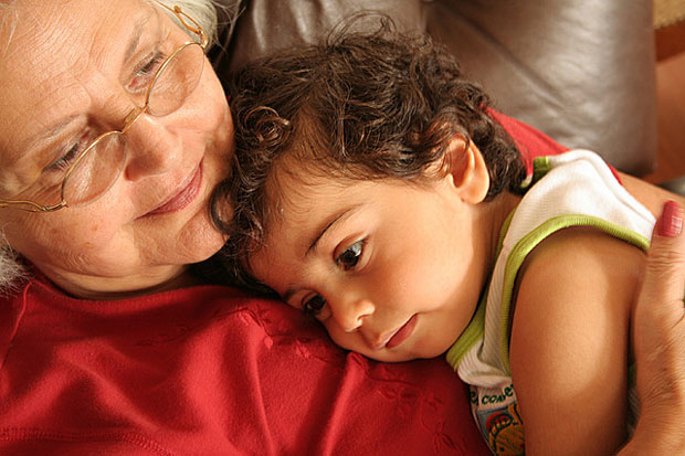 grandmother and child