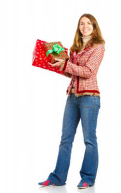 woman with gift