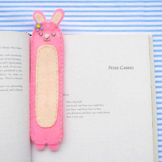 bunny felt bookmark