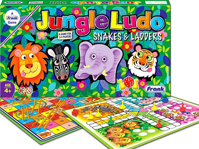 Frank Jungle Ludo And Snakes & Ladders Board Game For 4 Year Old Kids And  Above