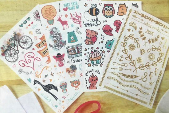 This temporary  tattoo  book  has some of the cutest designs 