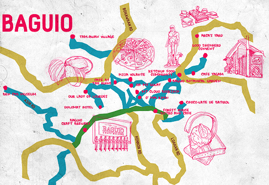 baguio map of tourist spots