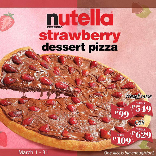 S R Nutella Strawberry Dessert Pizza Available This March