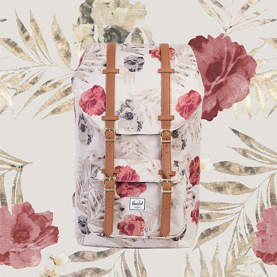 Herschel pink store floral backpack