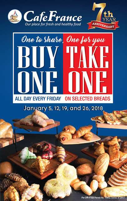 Café France Is Hosting a Buy One Take One Bread Promo