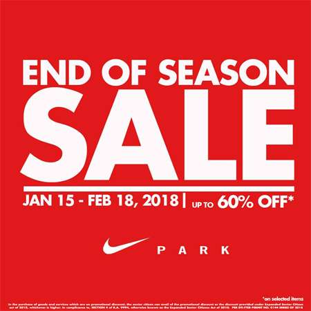 Nike end sale of season sale