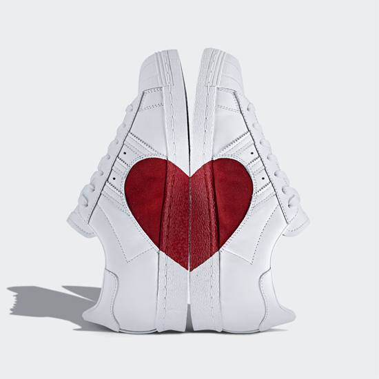 Adidas red hot sale heart shoes