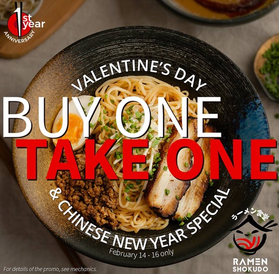 Get Buy One Take One Ramen from Ramen Shokudo Today