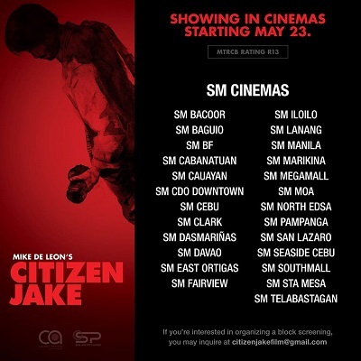 Cinemas Screening Mike de Leon s Citizen Jake