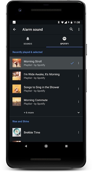 Google Clock Now Uses Spotify Songs as Alarms