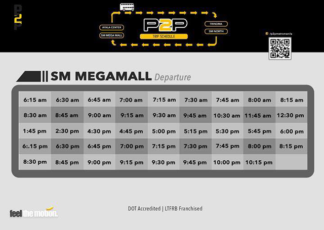 Schedule And Fare Matrix Of P2P Buses | SPOT.ph