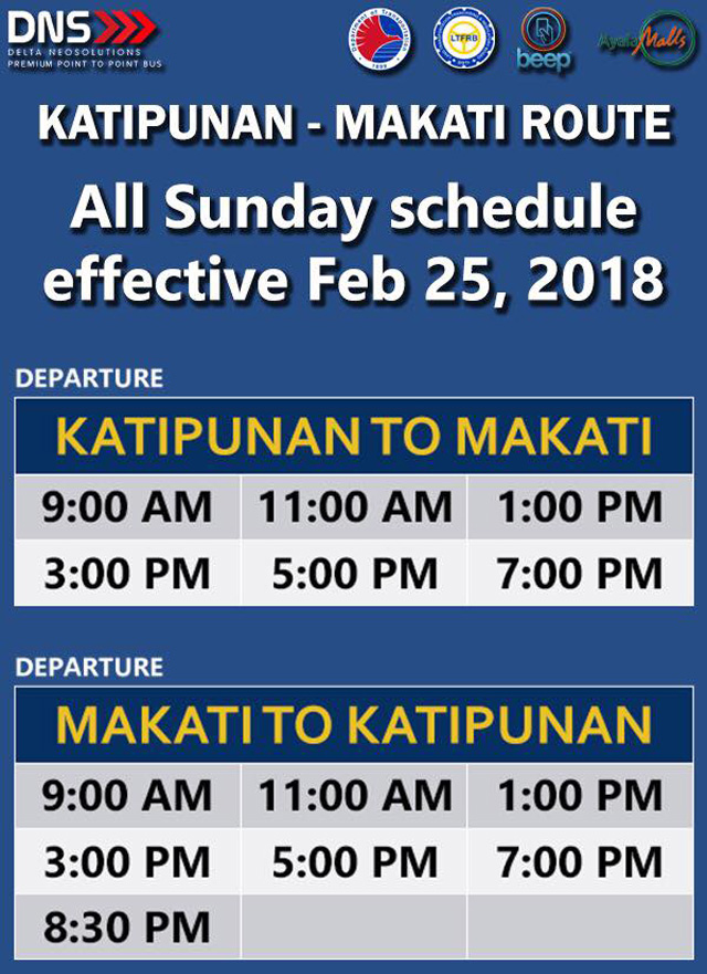 Schedule And Fare Matrix Of P2P Buses