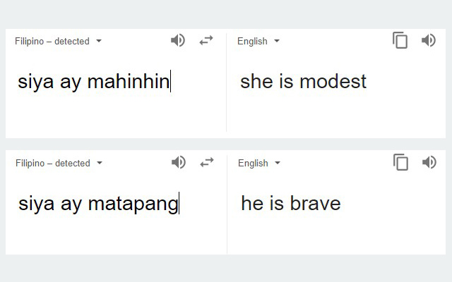 Google translate filipino to english