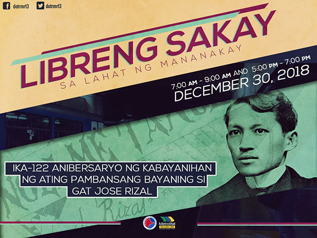 Passengers Get Free MRT-3 Rides on Rizal Day