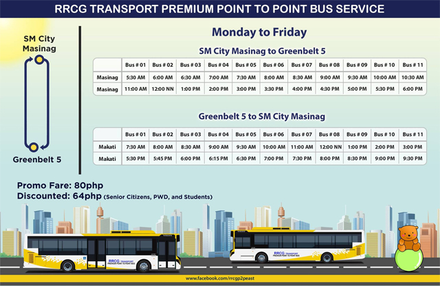 Schedule And Fare Matrix Of P2P Buses