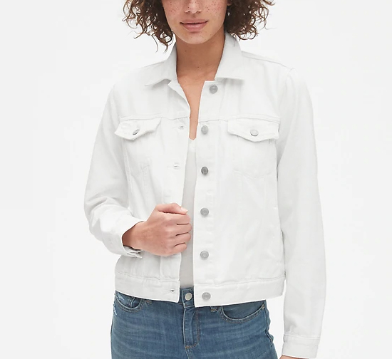 gap white denim jacket