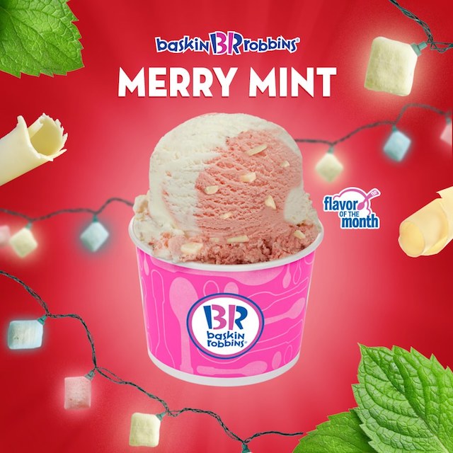 Baskin Robbins' Offers New Merry Mint Flavor For January