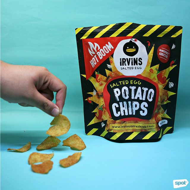 Irvins salted shop egg chips