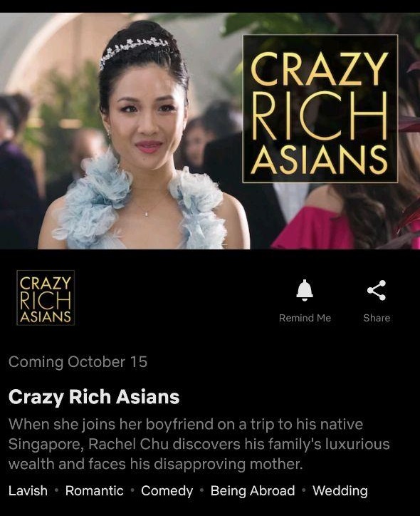 Where to Stream Crazy Rich Asians This October