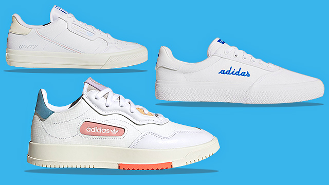 A set of white and classic Adidas design silhouttes