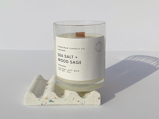 Sea Salt + Wood Sage Candlez from Kundiman Candle Co.