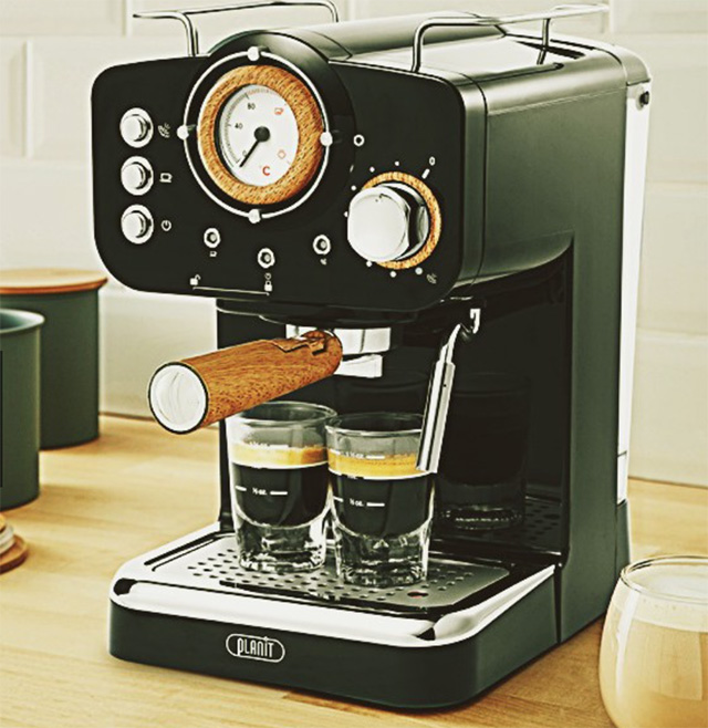 Where To Buy Unique Espresso Maker With Wooden Accents