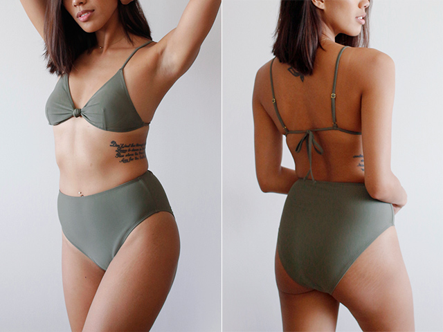 Ida Top (P1,150) and Bottoms (P1,200) in Olive from Swim After Dawn