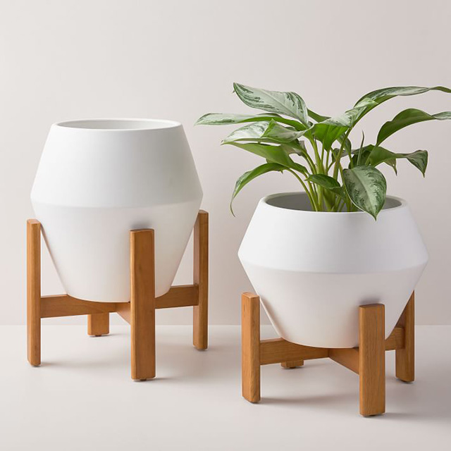 wooden home decor: Ilya Turned Wood Planters from West Elm