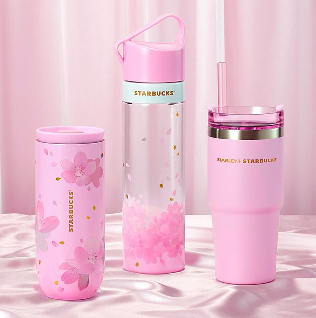 Aesthetic Pink Sakura Straw Cup W/ Cherry Blossom Topper Water