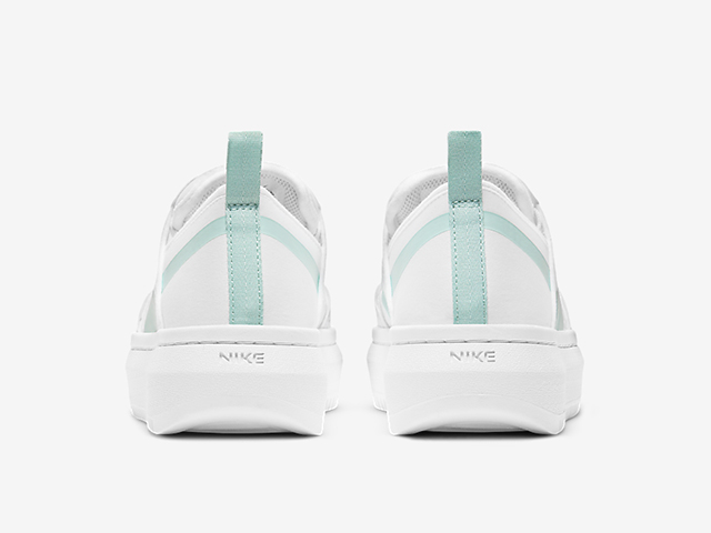 Back view of Nike Court Vision Alta Sneakers in white/light dew