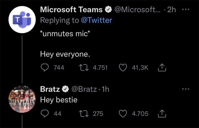Twitter and Microsoft Teams