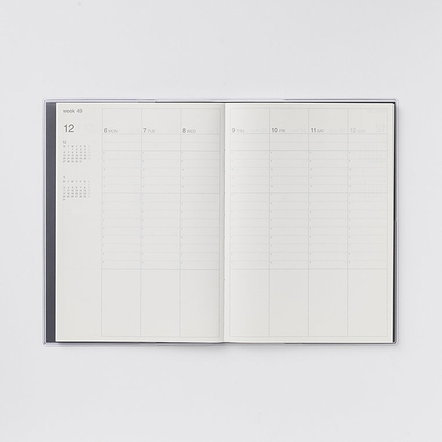 2022 Muji Monthly/Weekly Vertical Planner in White and Black