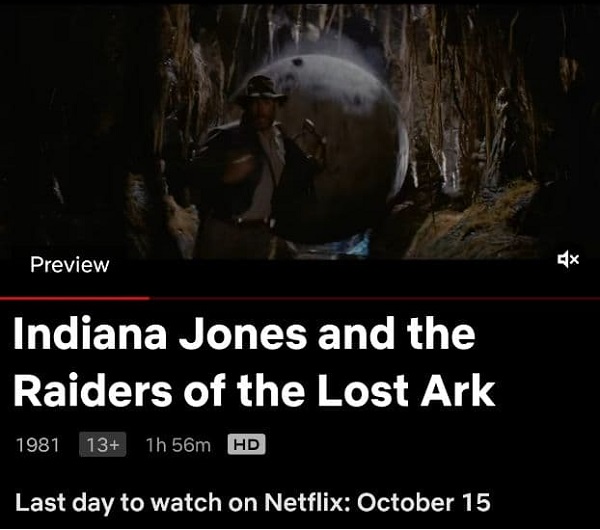 Netflix Indiana Jones: Raiders of the Lost Ark