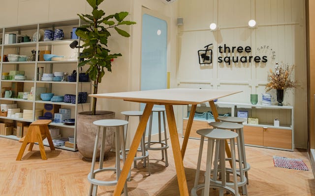 Three Squares Cafe + Bar interiors