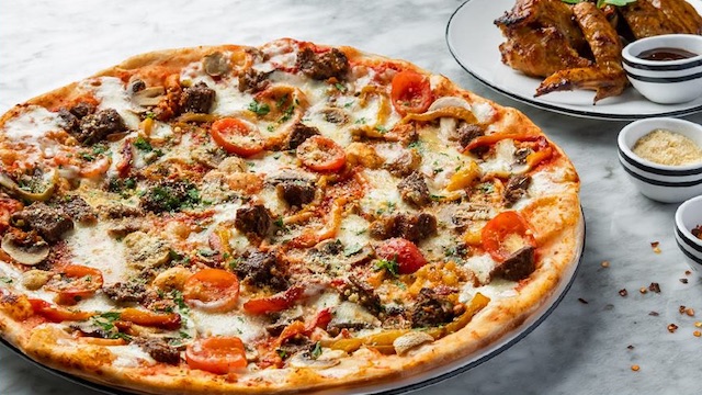 cheap eats, braised beef and mushroom pizza + baked chicken wings from pizzaexpress