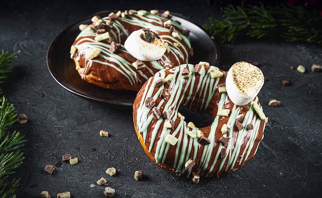 Dark Chocolate Mint doughnuts by Poison Doughnuts