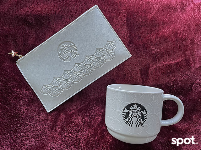 The Starbucks 2022 Traditions Mug and Pouch Set in White