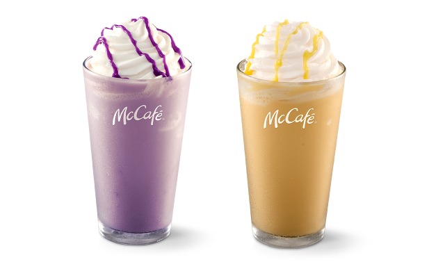 ube pastillas frappe and brazo frappe from mcdonald's