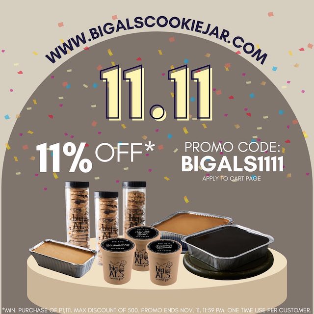 11.11 promo at Big Al's Cookie Jar